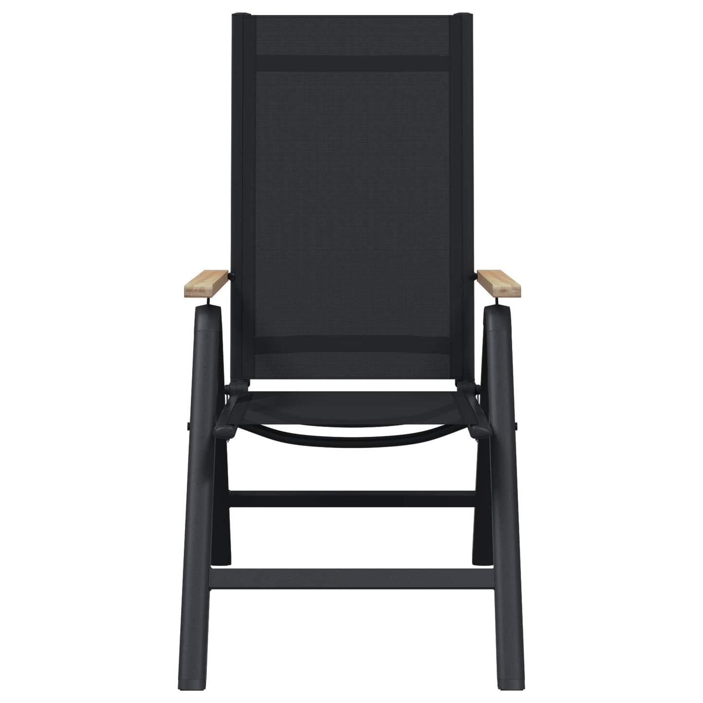 vidaXL Reclining Garden Chairs 2 pcs Black 58 x 73 x 111.5 cm