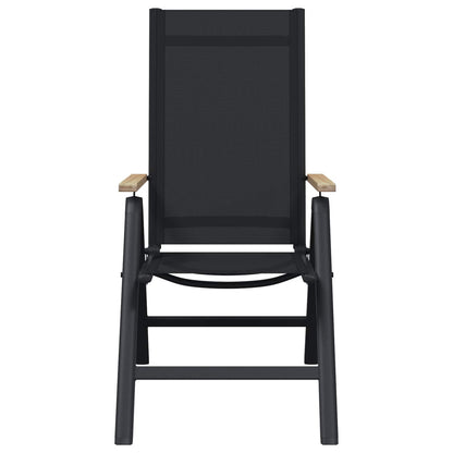 vidaXL Reclining Garden Chairs 2 pcs Black 58 x 73 x 111.5 cm