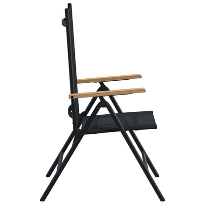 vidaXL Reclining Garden Chairs 2 pcs Black 58 x 73 x 111.5 cm