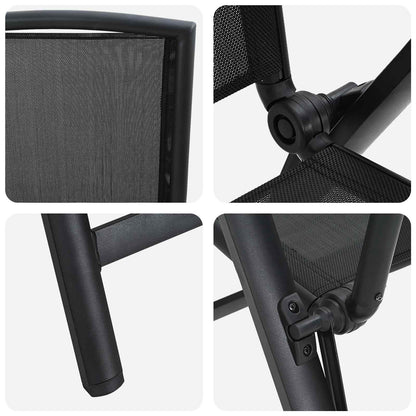 vidaXL Reclining Garden Chairs 2 pcs Black 58 x 71 x 112 cm Textilene