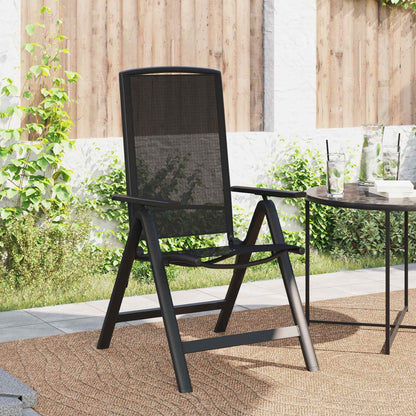 vidaXL Reclining Garden Chairs 2 pcs Black 58 x 71 x 112 cm Textilene