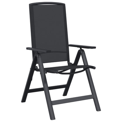 vidaXL Reclining Garden Chairs 2 pcs Black 58 x 71 x 112 cm Textilene
