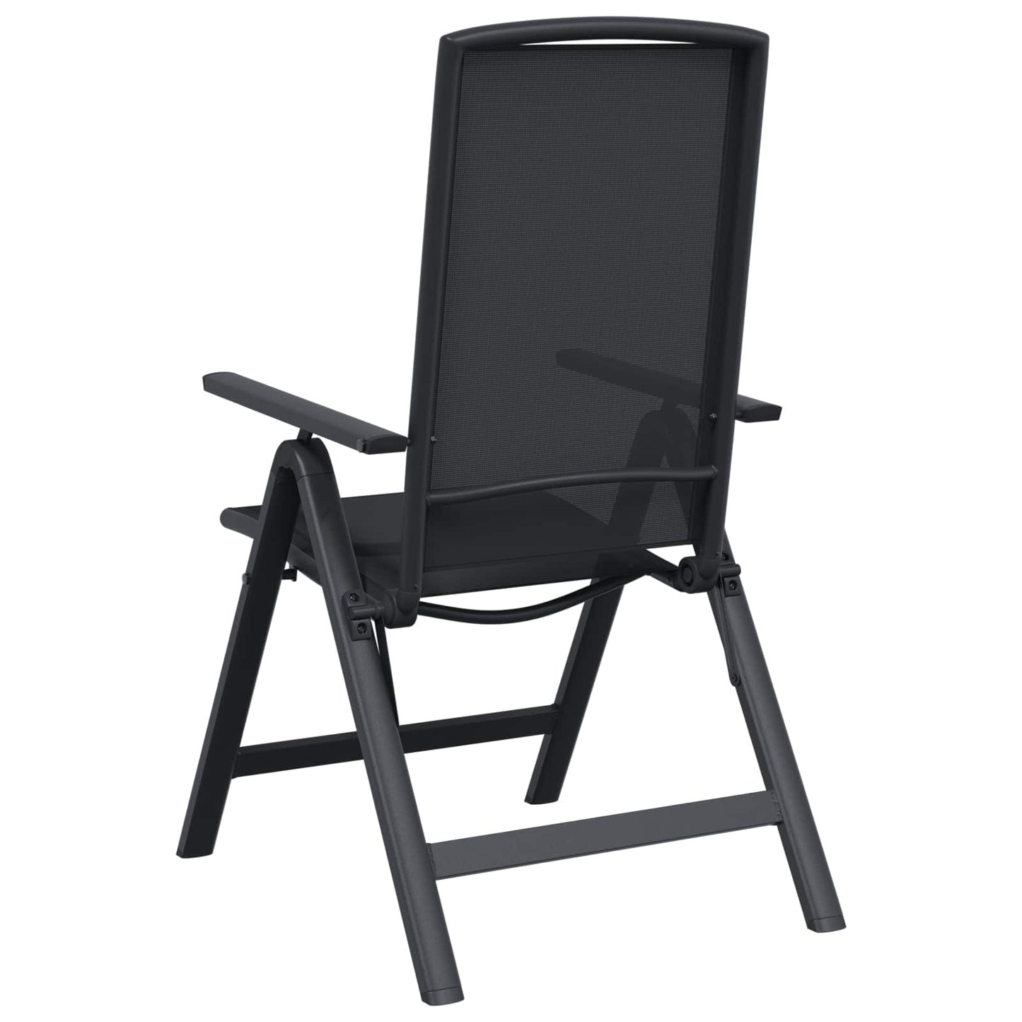 vidaXL Reclining Garden Chairs 2 pcs Black 58 x 71 x 112 cm Textilene