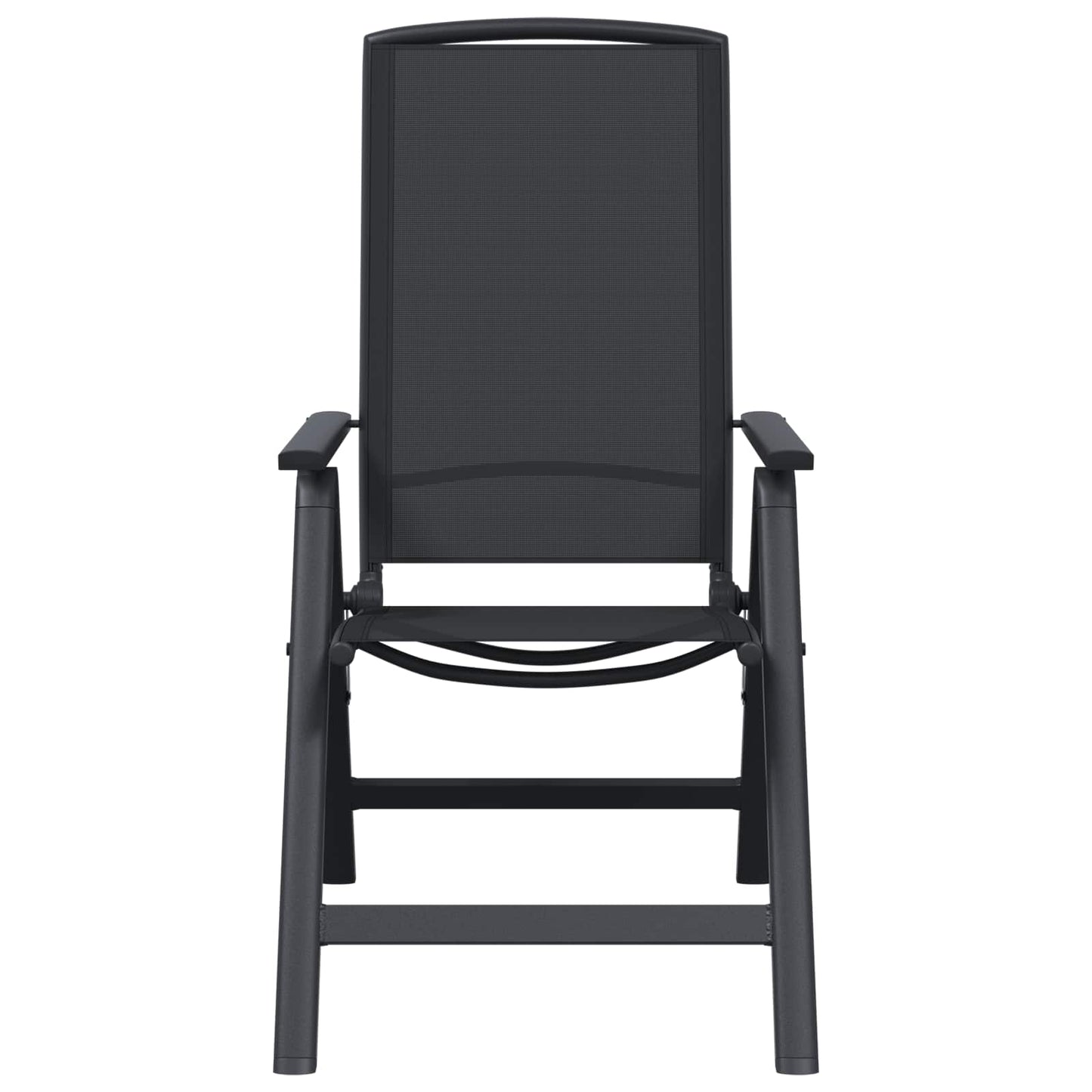 vidaXL Reclining Garden Chairs 2 pcs Black 58 x 71 x 112 cm Textilene