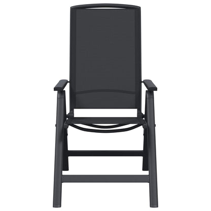 vidaXL Reclining Garden Chairs 2 pcs Black 58 x 71 x 112 cm Textilene