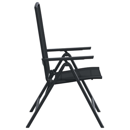 vidaXL Reclining Garden Chairs 2 pcs Black 58 x 71 x 112 cm Textilene