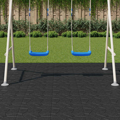 vidaXL Stepping Stone 6 pcs Black 40.5 x 40.5 x 2 cm Rubber