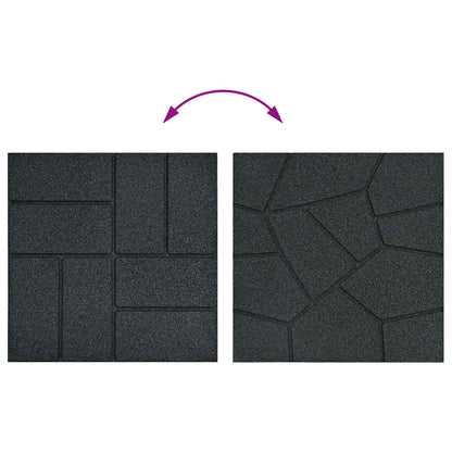 vidaXL Stepping Stone 6 pcs Black 40.5 x 40.5 x 2 cm Rubber