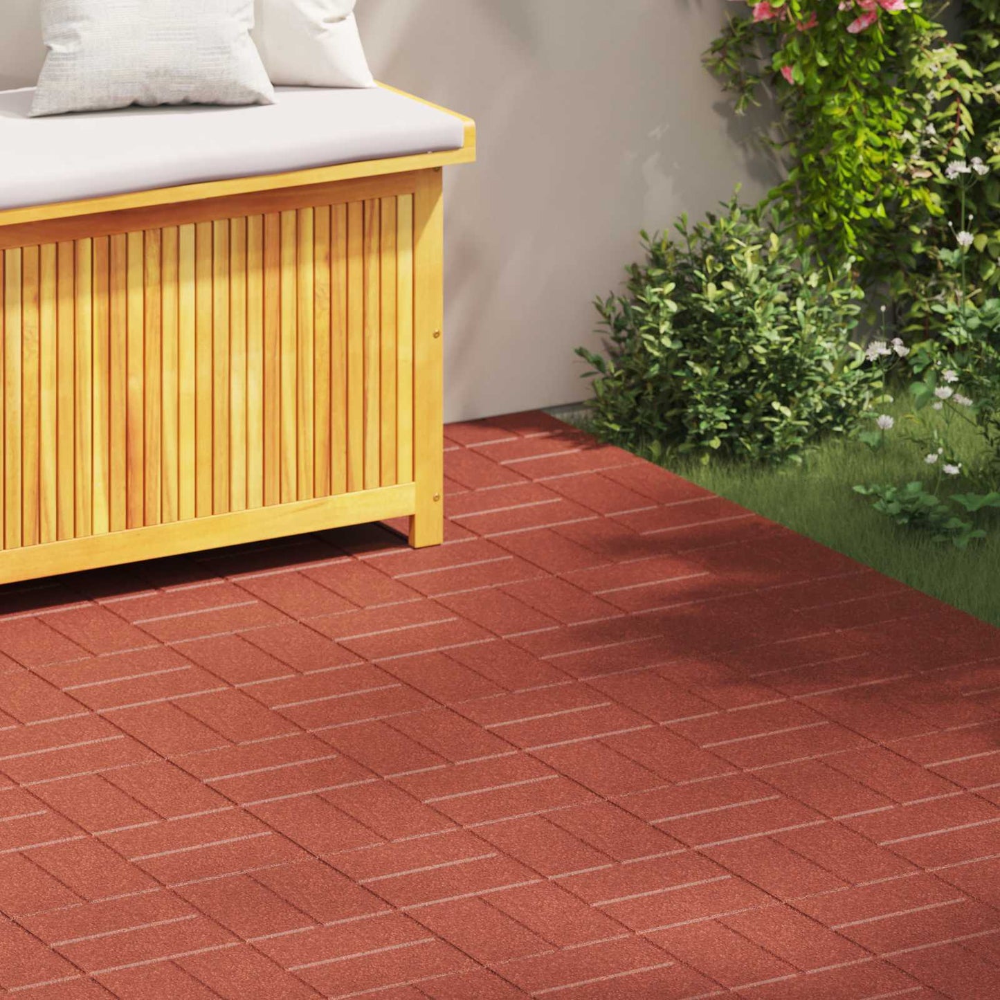 vidaXL Stepping Stone 6 pcs Red 40.5 x 40.5 x 2 cm Rubber