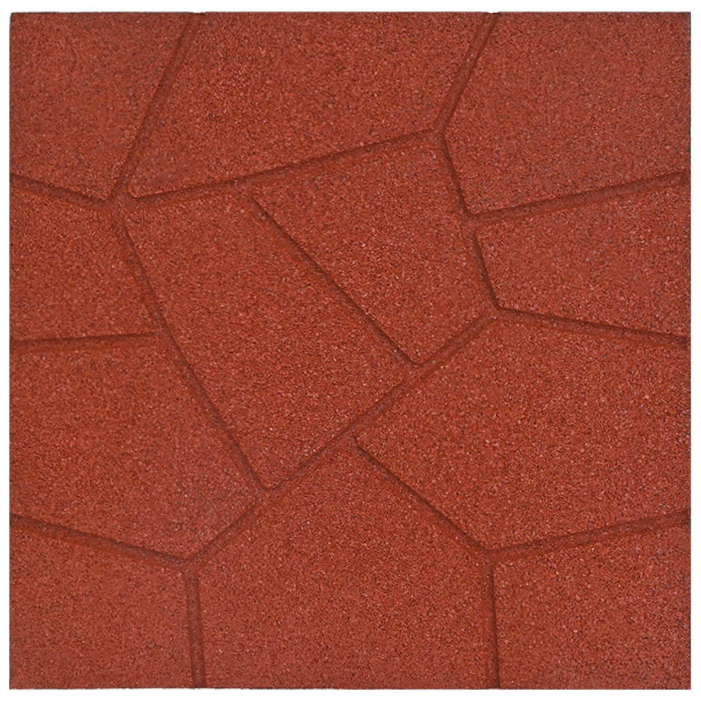 vidaXL Stepping Stone 6 pcs Red 40.5 x 40.5 x 2 cm Rubber