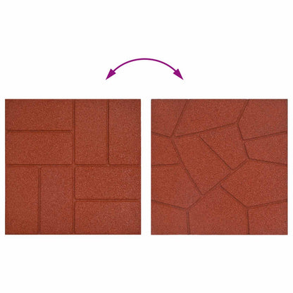 vidaXL Stepping Stone 6 pcs Red 40.5 x 40.5 x 2 cm Rubber