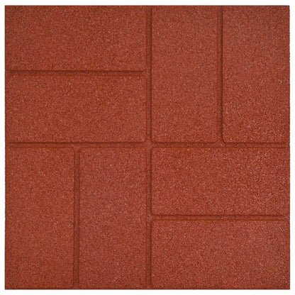 vidaXL Stepping Stone 6 pcs Red 40.5 x 40.5 x 2 cm Rubber