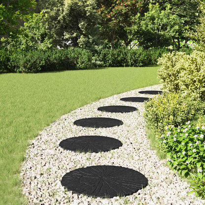 vidaXL Stepping Stone 6 pcs Black Ø 45 x 1.8 cm Rubber