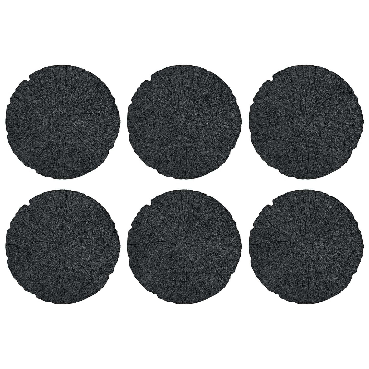 vidaXL Stepping Stone 6 pcs Black Ø 45 x 1.8 cm Rubber
