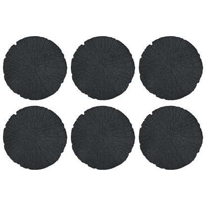 vidaXL Stepping Stone 6 pcs Black Ø 45 x 1.8 cm Rubber
