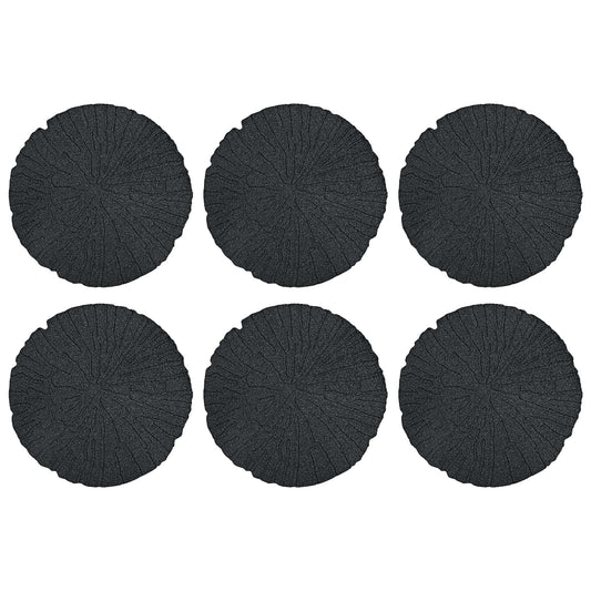 vidaXL Stepping Stone 6 pcs Black Ø 45 x 1.8 cm Rubber