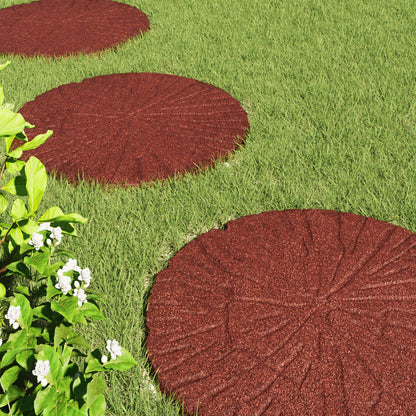 vidaXL Stepping Stone 6 pcs Red Ø 45 x 1.8 cm Rubber