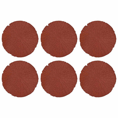 vidaXL Stepping Stone 6 pcs Red Ø 45 x 1.8 cm Rubber