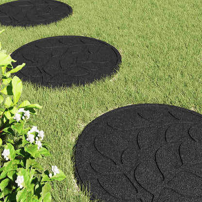 vidaXL Stepping Stone 6 pcs Black Ø 44 x 2 cm Rubber