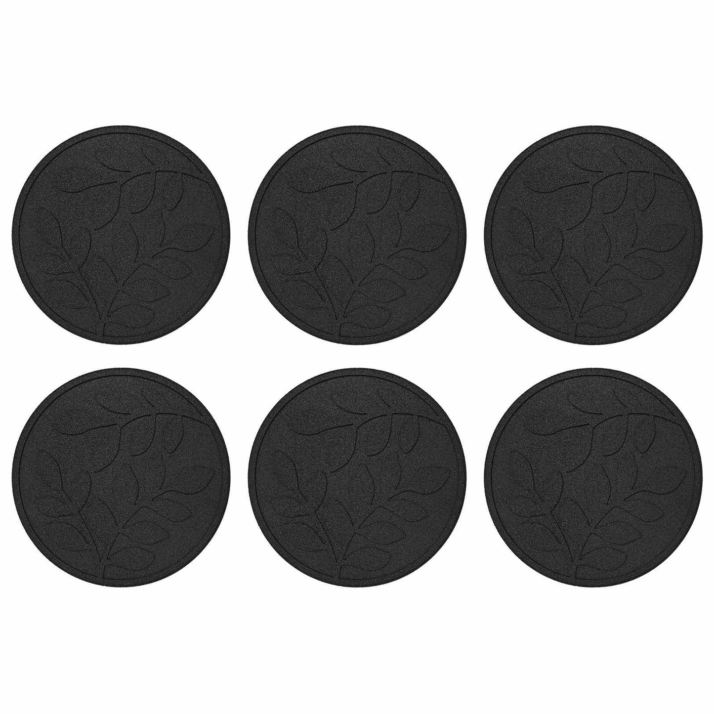 vidaXL Stepping Stone 6 pcs Black Ø 44 x 2 cm Rubber