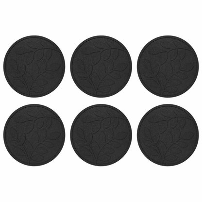 vidaXL Stepping Stone 6 pcs Black Ø 44 x 2 cm Rubber