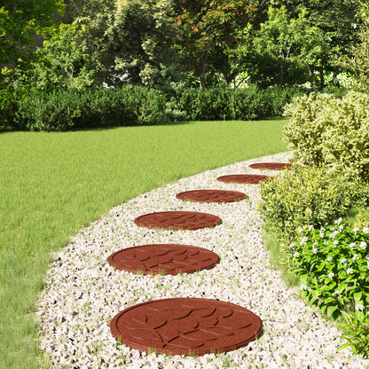 vidaXL Stepping Stone 6 pcs Red Ø 44 x 2 cm Rubber