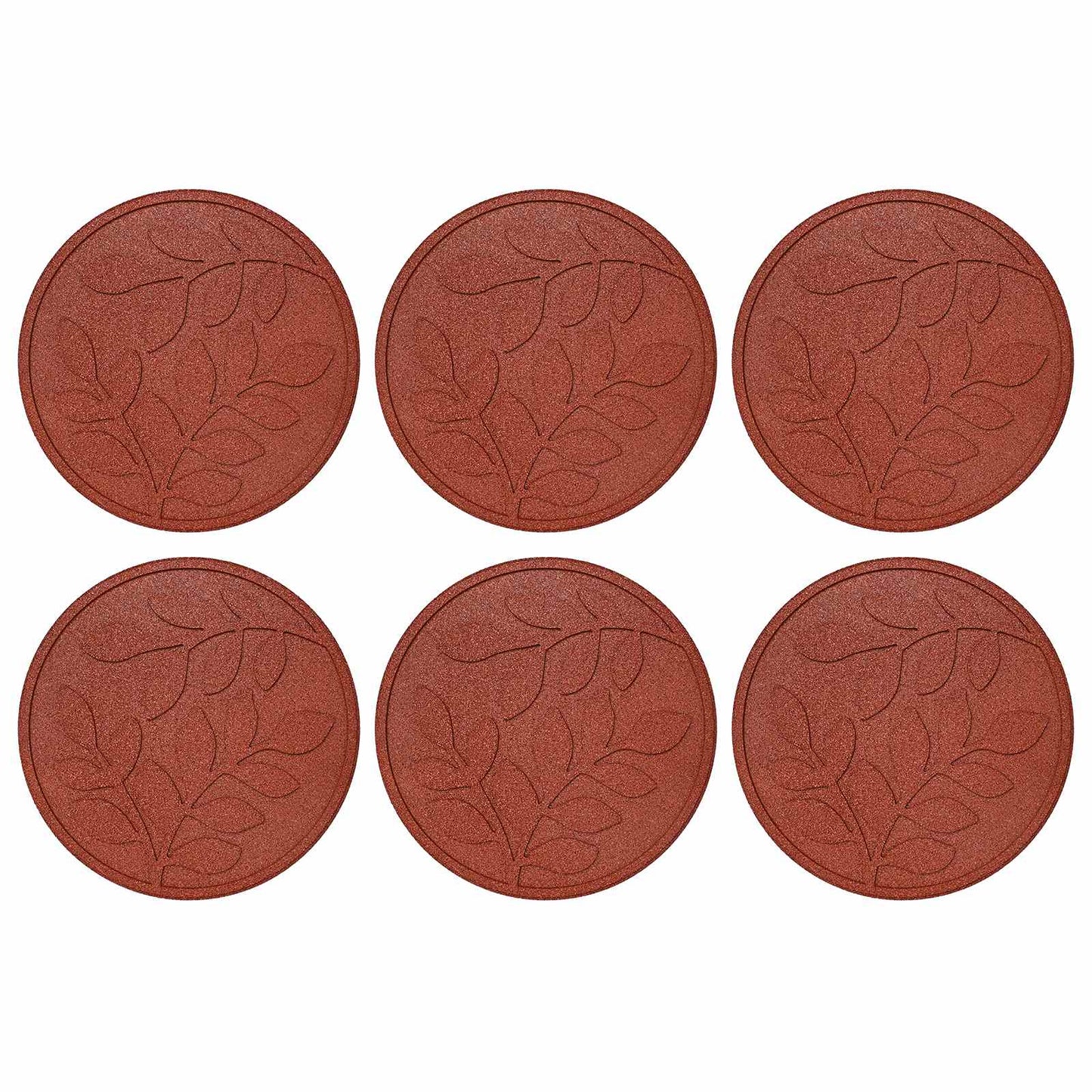 vidaXL Stepping Stone 6 pcs Red Ø 44 x 2 cm Rubber