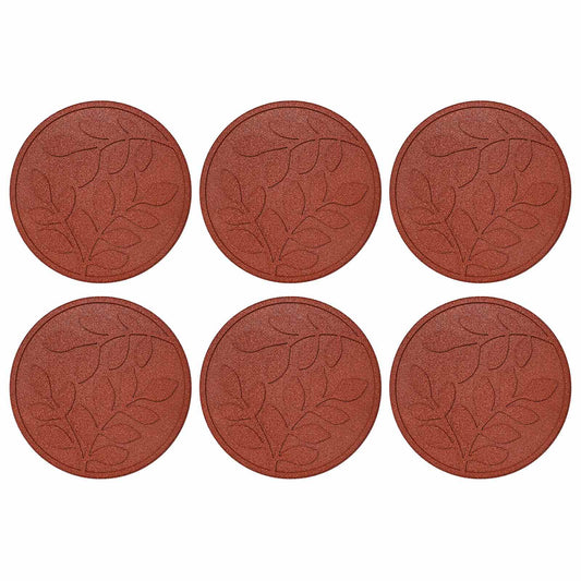 vidaXL Stepping Stone 6 pcs Red Ø 44 x 2 cm Rubber