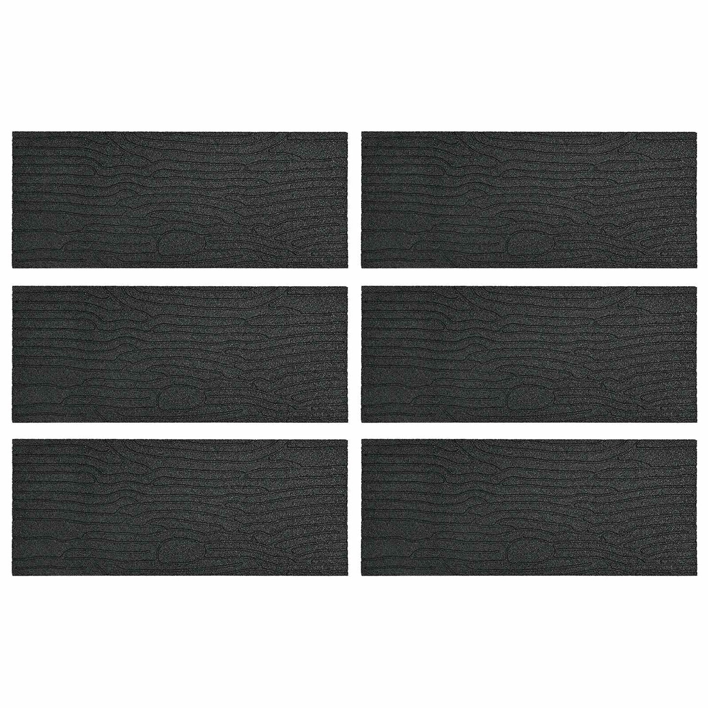 vidaXL Stepping Stone 6 pcs Black 60.5 x 25 x 2 cm Rubber