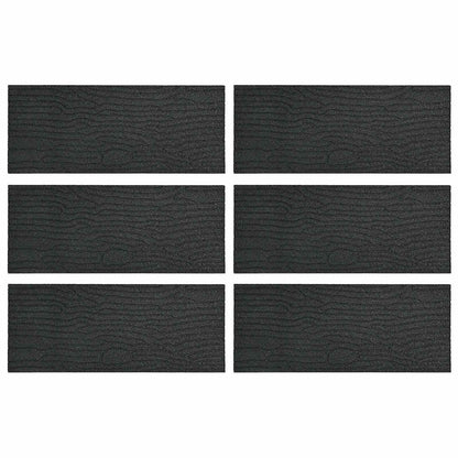 vidaXL Stepping Stone 6 pcs Black 60.5 x 25 x 2 cm Rubber