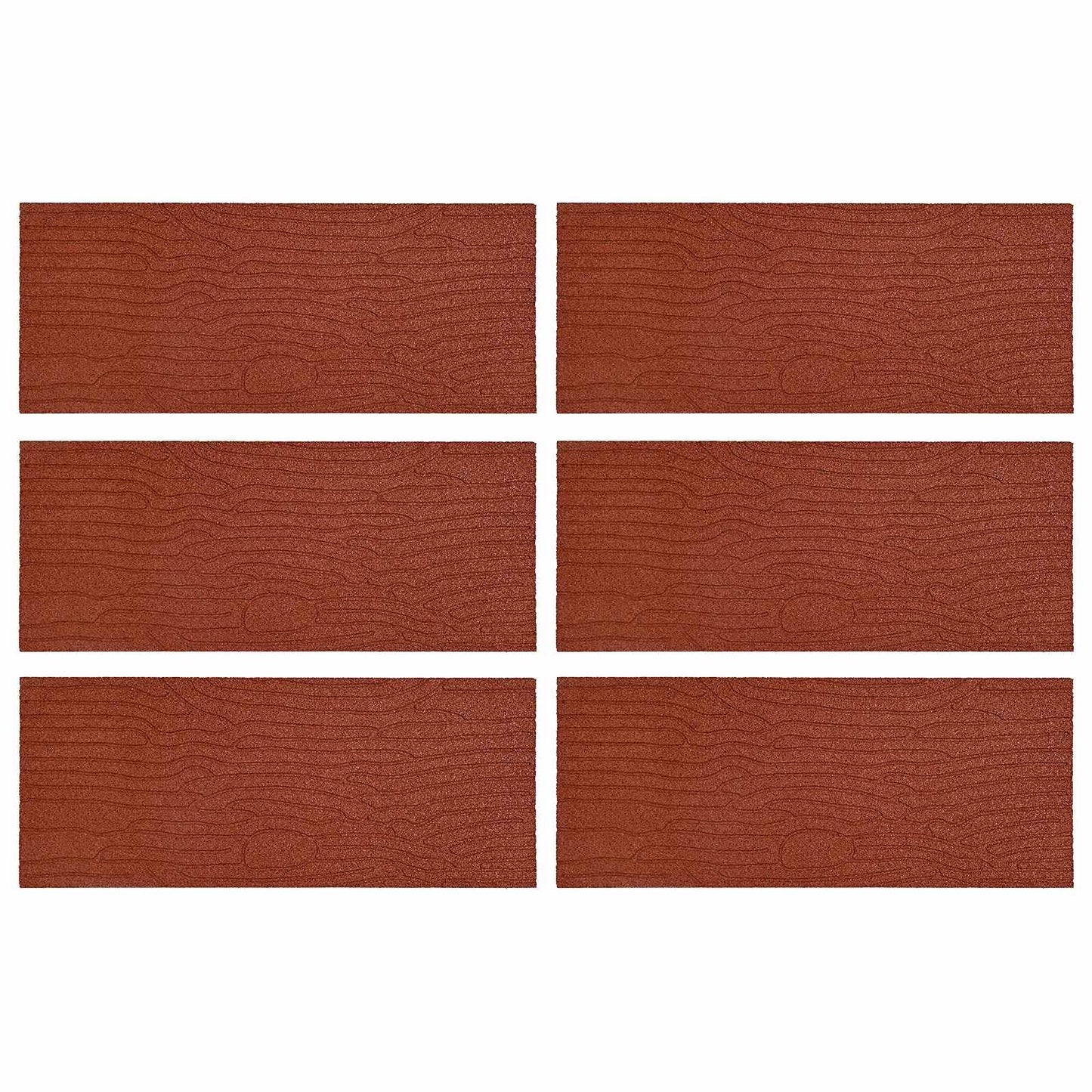 vidaXL Stepping Stone 6 pcs Red 60.5 x 25 x 2 cm Rubber
