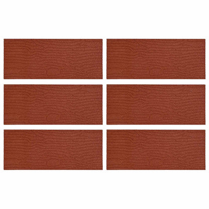 vidaXL Stepping Stone 6 pcs Red 60.5 x 25 x 2 cm Rubber