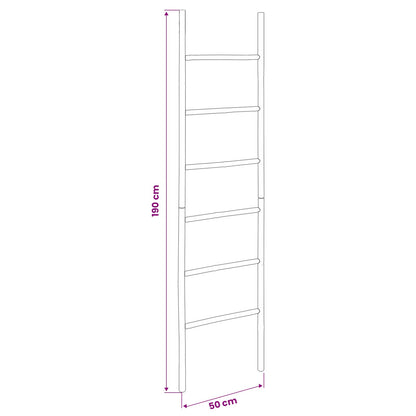 vidaXL Blanket Ladder Black 50 x 190 cm Bamboo