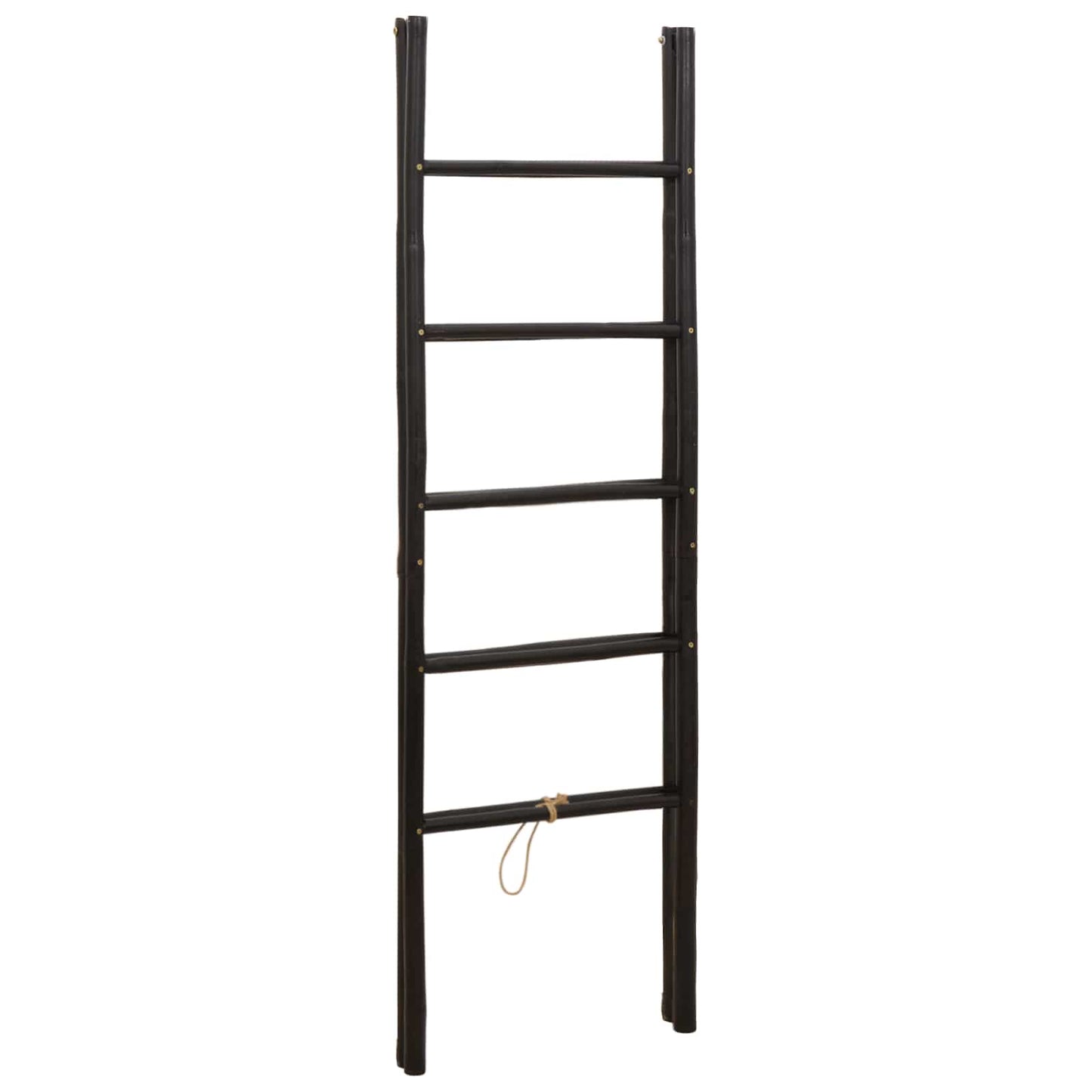 vidaXL Double-Sided Blanket Ladder Black 50 x 50 x 159 cm Bamboo