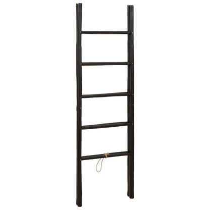 vidaXL Double-Sided Blanket Ladder Black 50 x 50 x 159 cm Bamboo