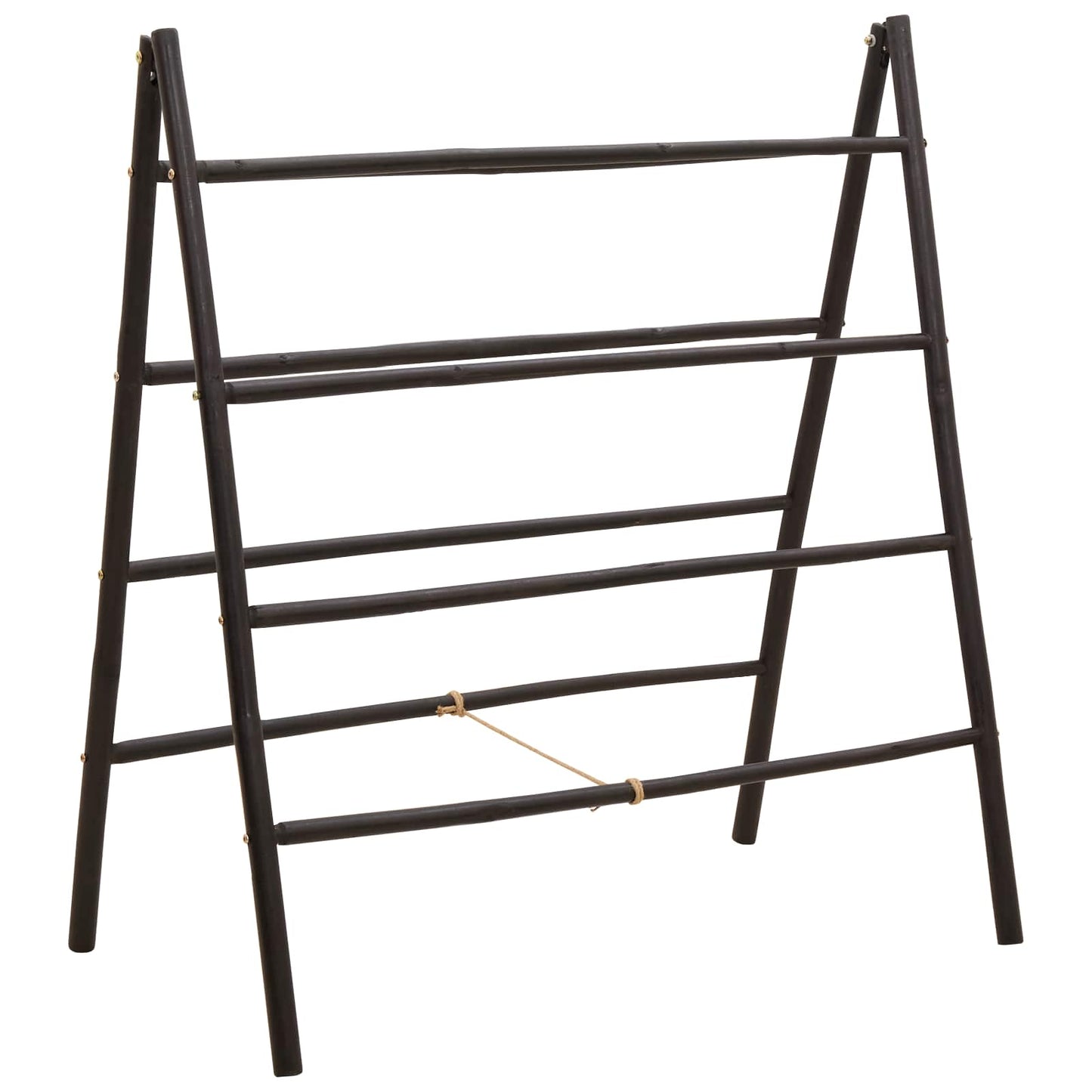vidaXL Double-Sided Blanket Ladder Black 90 x 50 x 100 cm Bamboo