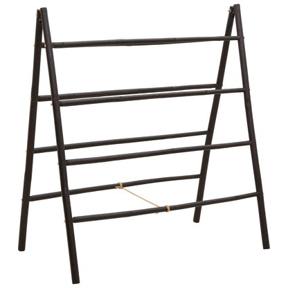 vidaXL Double-Sided Blanket Ladder Black 90 x 50 x 100 cm Bamboo
