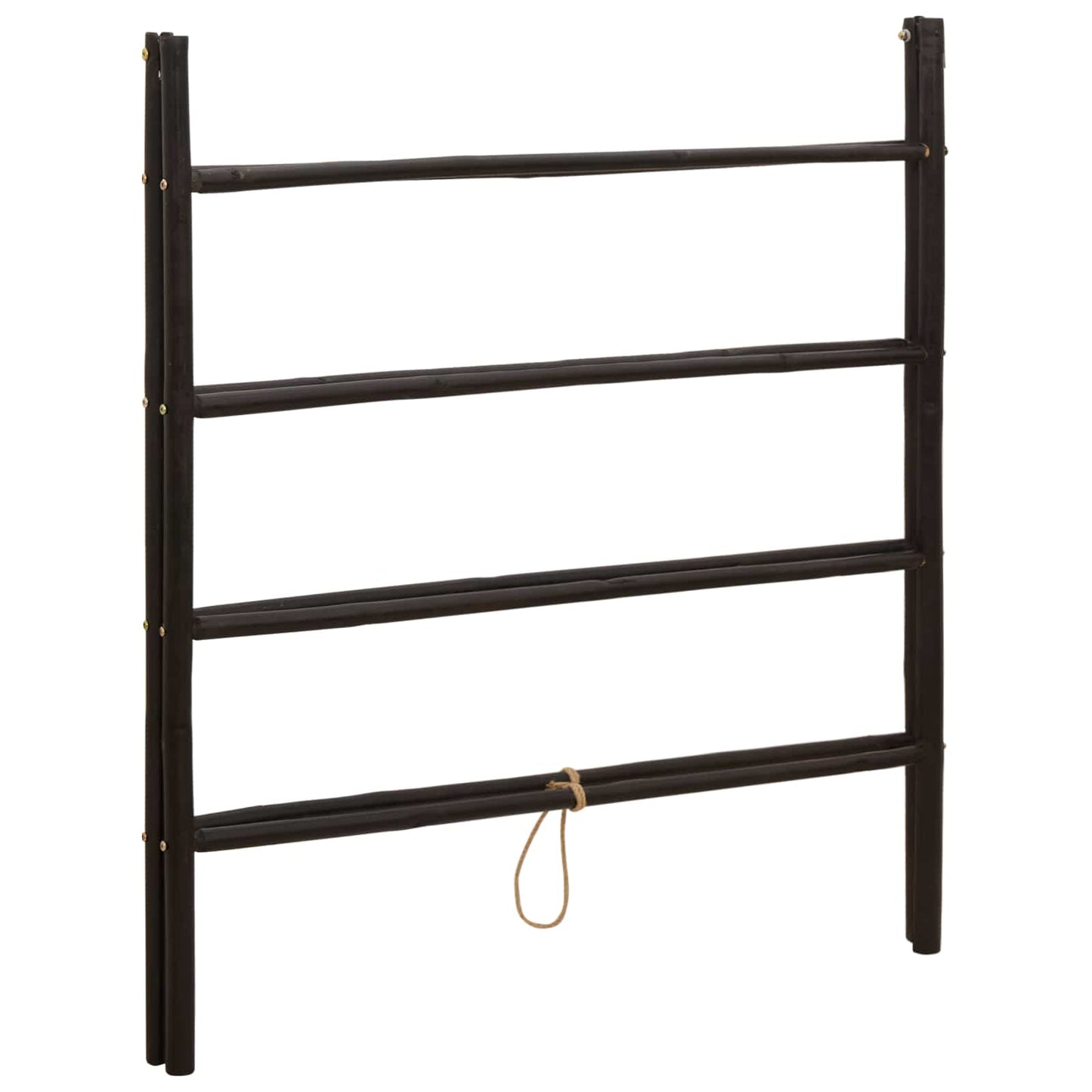 vidaXL Double-Sided Blanket Ladder Black 90 x 50 x 100 cm Bamboo