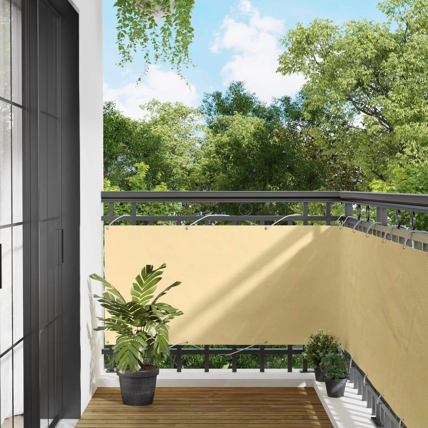 vidaXL Balcony Screen 75 x 200 cm PU coated oxford alu