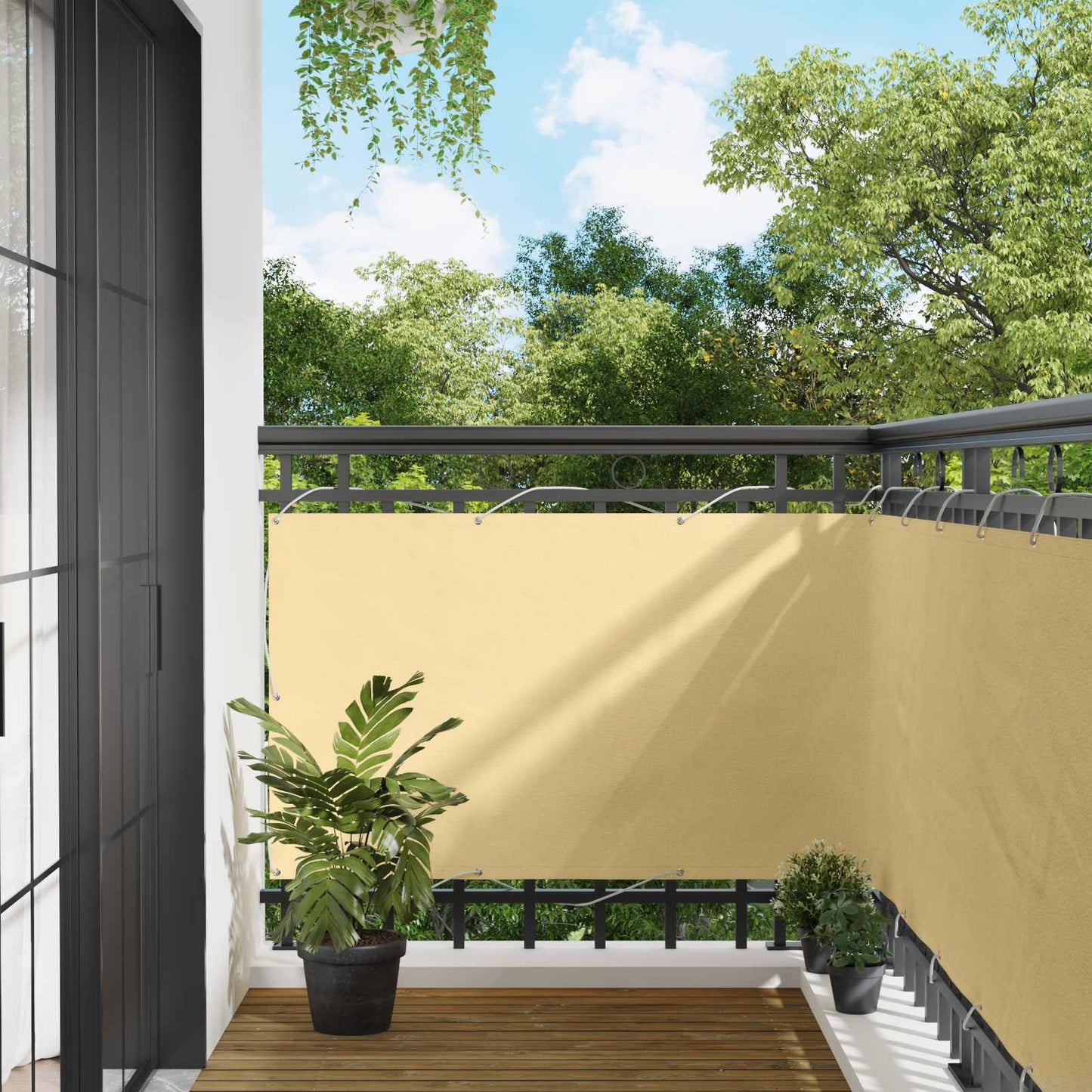 vidaXL Balcony Screen Sand 100 x 400 cm Oxford Fabric