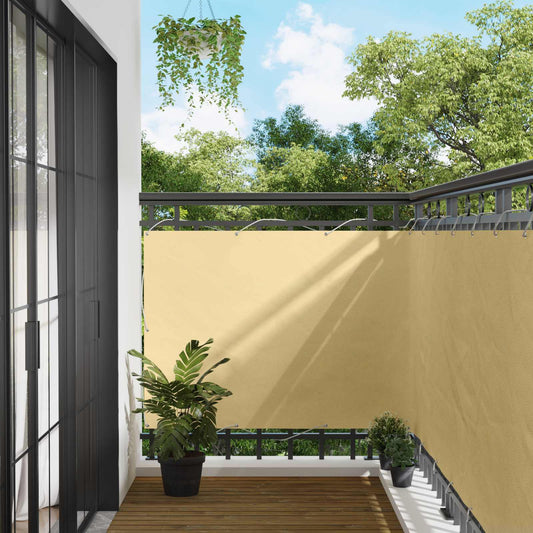 vidaXL Balcony Screen Sand 110 x 1000 cm Oxford Fabric