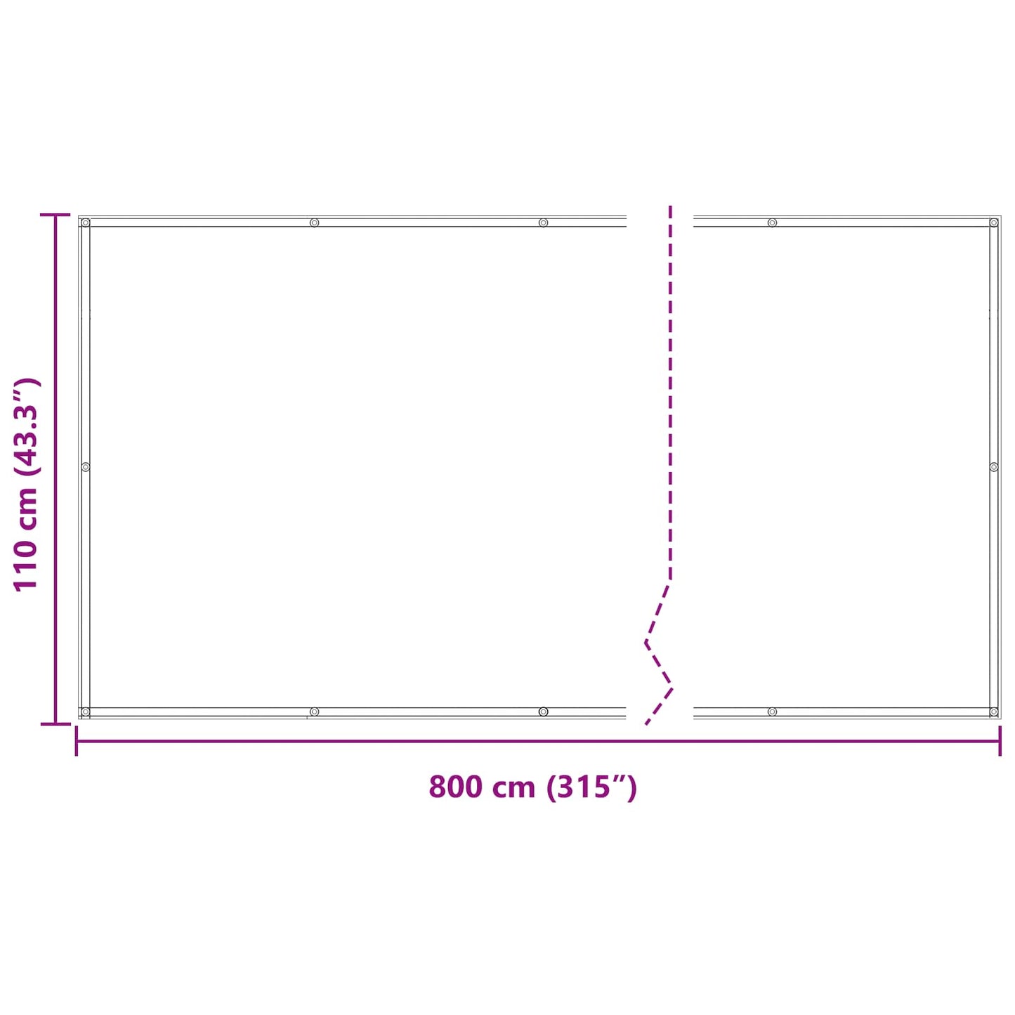 vidaXL Balcony Screen White 110 x 800 cm Oxford Fabric