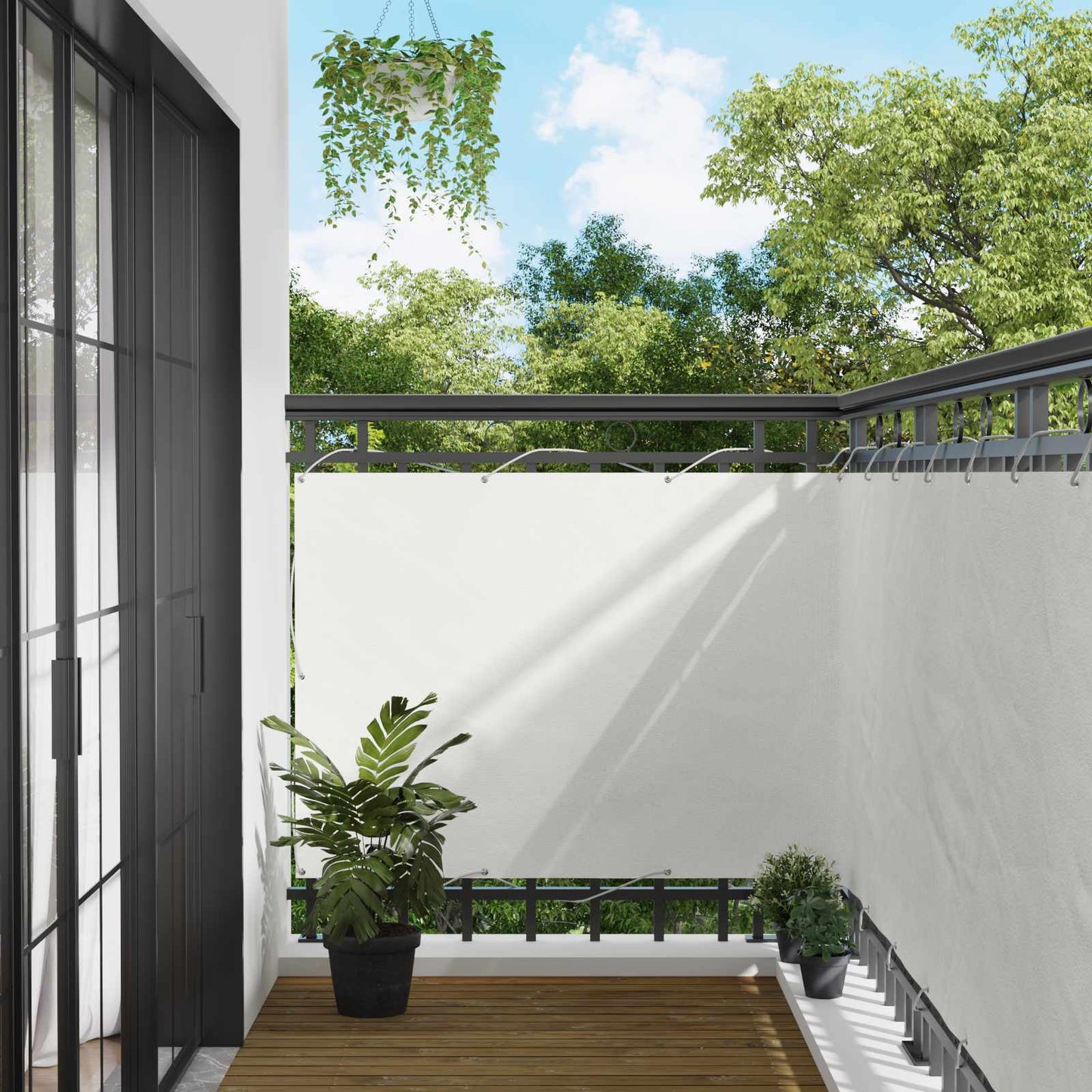 vidaXL Balcony Screen White 110 x 1000 cm Oxford Fabric