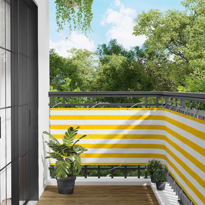 vidaXL Balcony Screen Yellow and White 75 x 200 cm