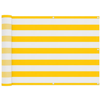 vidaXL Balcony Screen Yellow and White 75 x 200 cm