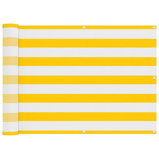vidaXL Balcony Screen Yellow and White 75 x 200 cm
