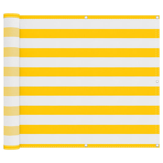 vidaXL Balcony Screen Yellow and White 100 x 200 cm Oxford Fabric