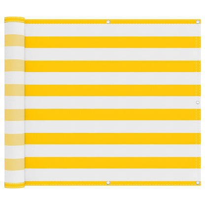 vidaXL Balcony Screen Yellow and White 100 x 400 cm Oxford Fabric