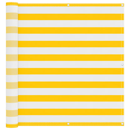 vidaXL Balcony Screen Yellow and White 110 x 300 cm Oxford Fabric