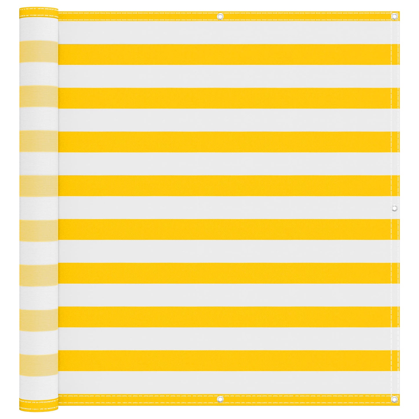 vidaXL Balcony Screen Yellow and White 110 x 1000 cm Oxford Fabric